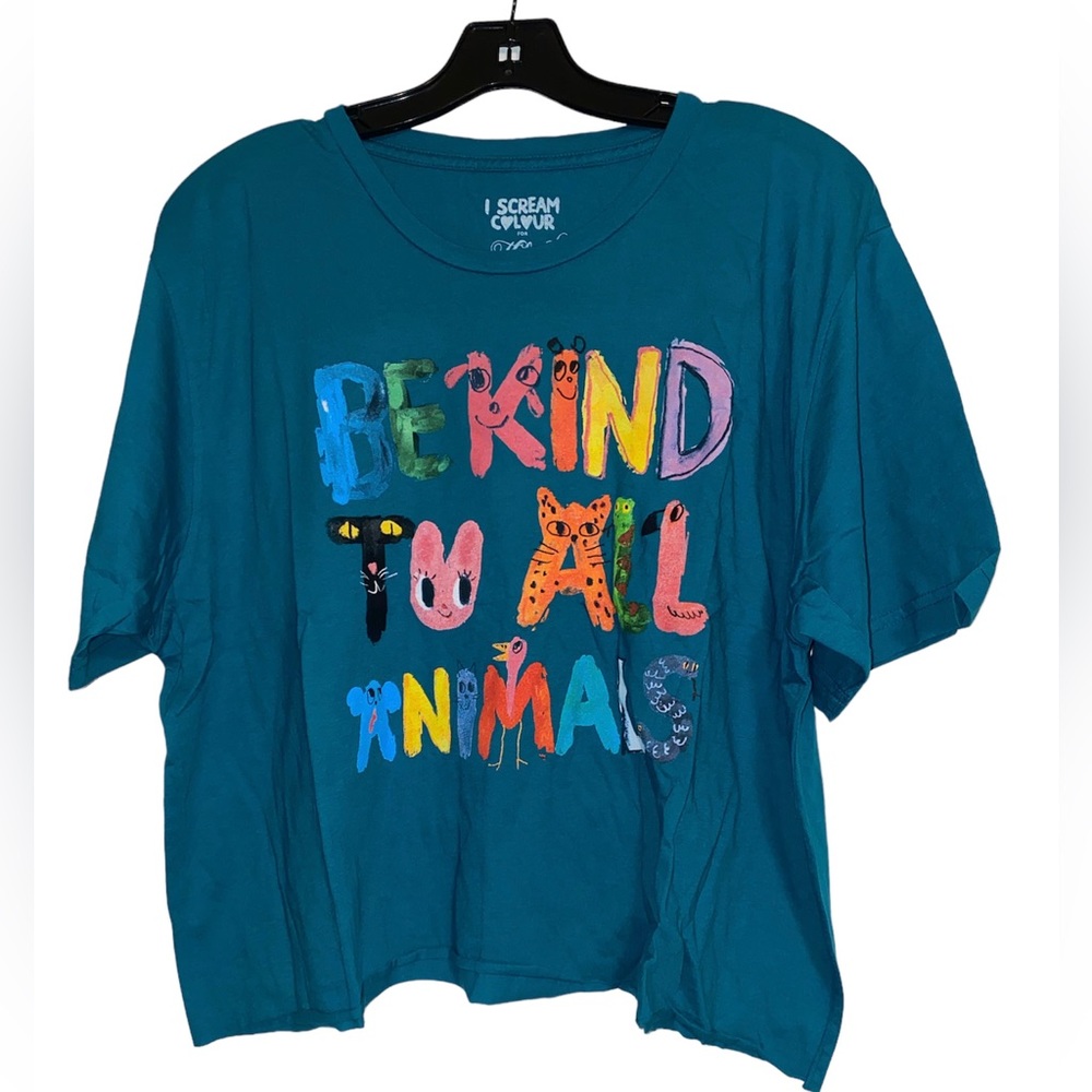 Sale! New Free People X Midnight Rider Be Kind to Animals Boxy Cropped Tee XS,S